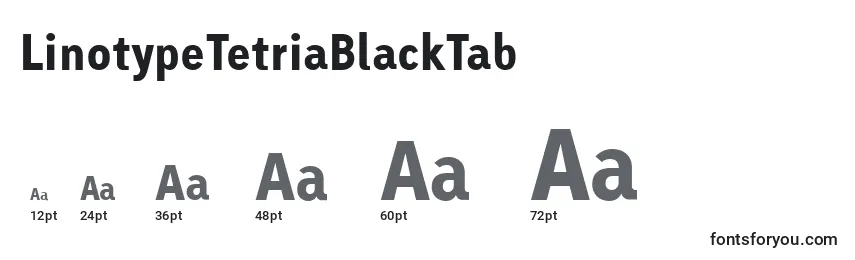 Размеры шрифта LinotypeTetriaBlackTab