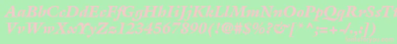 AcanthusBlackSsiBlackItalic Font – Pink Fonts on Green Background