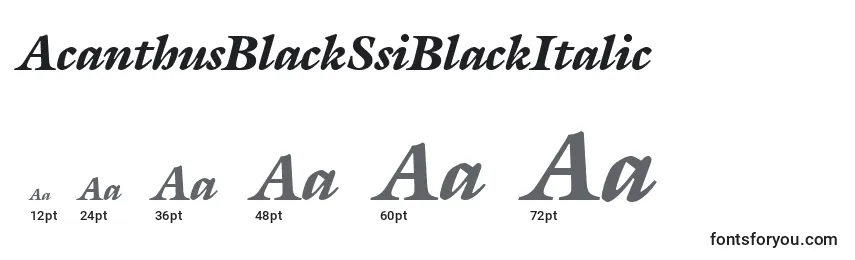 Размеры шрифта AcanthusBlackSsiBlackItalic