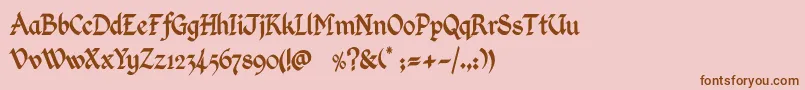 KingthingsCalligraphica-Schriftart – Braune Schriften auf rosa Hintergrund