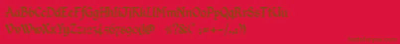 KingthingsCalligraphica Font – Brown Fonts on Red Background