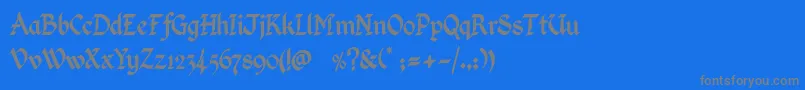 KingthingsCalligraphica-Schriftart – Graue Schriften auf blauem Hintergrund