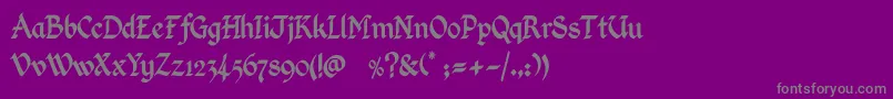 KingthingsCalligraphica Font – Gray Fonts on Purple Background