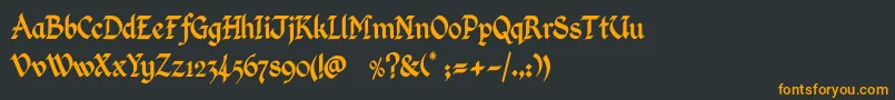 KingthingsCalligraphica-Schriftart – Orangefarbene Schriften auf schwarzem Hintergrund