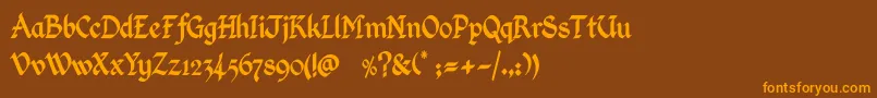 KingthingsCalligraphica Font – Orange Fonts on Brown Background