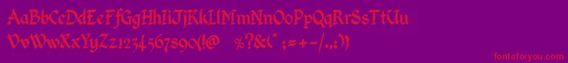 KingthingsCalligraphica Font – Red Fonts on Purple Background