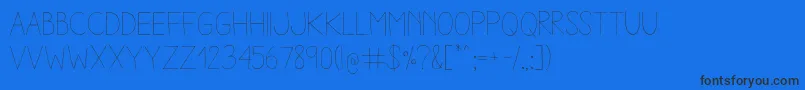 AracneLight Font – Black Fonts on Blue Background