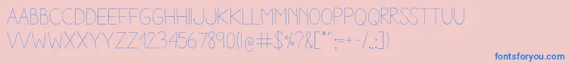 AracneLight Font – Blue Fonts on Pink Background