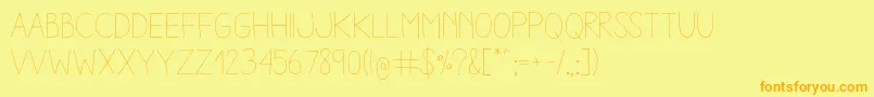 Шрифт AracneLight – оранжевые шрифты на жёлтом фоне