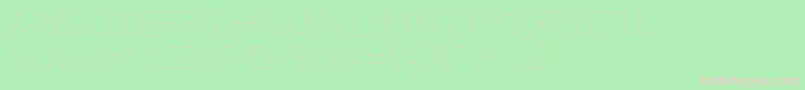 AracneLight-fontti – vaaleanpunaiset fontit vihreällä taustalla