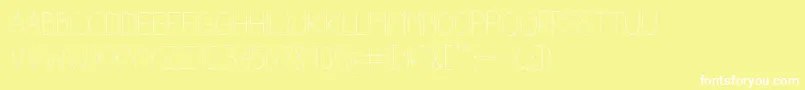 フォントAracneLight – 黄色い背景に白い文字