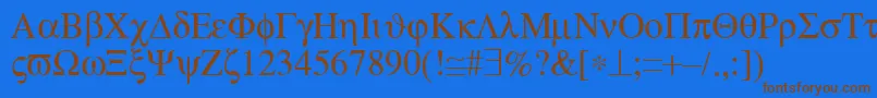 MtSymbolMedium Font – Brown Fonts on Blue Background