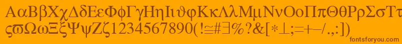 フォントMtSymbolMedium – オレンジの背景に茶色のフォント