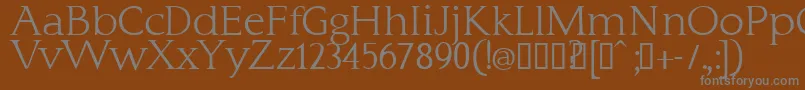 Fonte Typo3normal – fontes cinzas em um fundo marrom