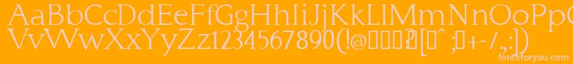 Typo3normal-Schriftart – Rosa Schriften auf orangefarbenem Hintergrund