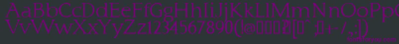 Fonte Typo3normal – fontes roxas em um fundo preto