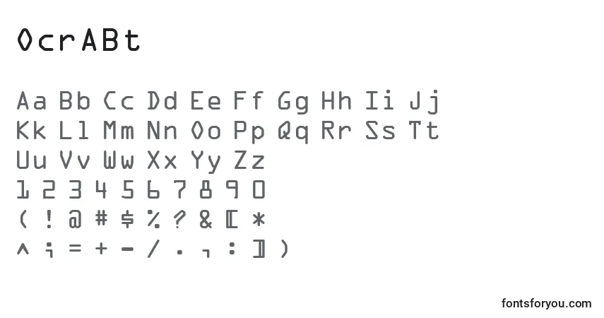 OcrABt Font – alphabet, numbers, special characters