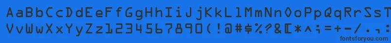 Fonte OcrABt – fontes pretas em um fundo azul