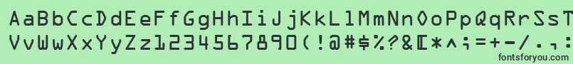 Fonte OcrABt – fontes pretas em um fundo verde