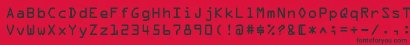 フォントOcrABt – 赤い背景に黒い文字