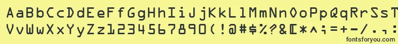 Czcionka OcrABt – czarne czcionki na żółtym tle