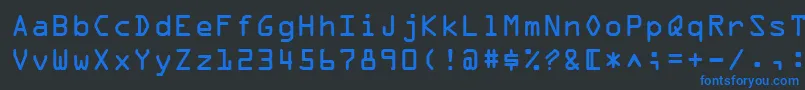 フォントOcrABt – 黒い背景に青い文字