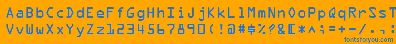 OcrABt Font – Blue Fonts on Orange Background