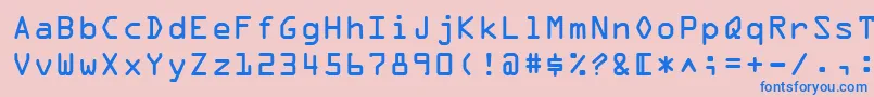 フォントOcrABt – ピンクの背景に青い文字