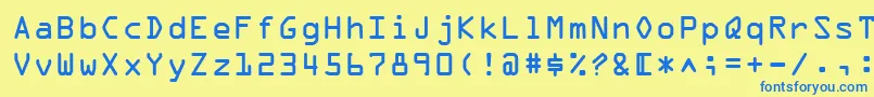 OcrABt Font – Blue Fonts on Yellow Background