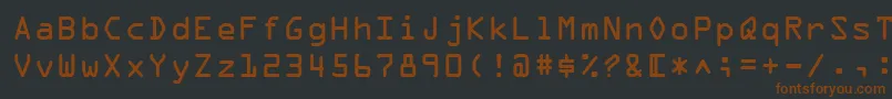 Шрифт OcrABt – коричневые шрифты на чёрном фоне