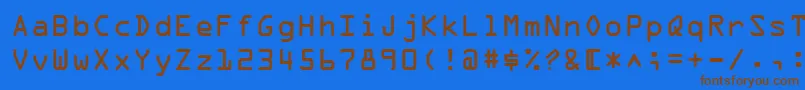 OcrABt Font – Brown Fonts on Blue Background
