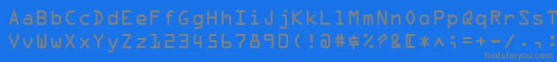 フォントOcrABt – 青い背景に灰色の文字