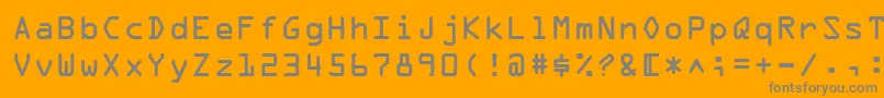 フォントOcrABt – オレンジの背景に灰色の文字