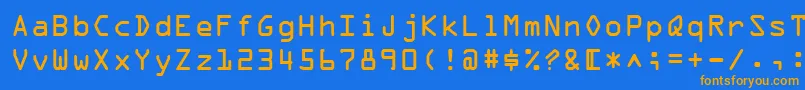 OcrABt Font – Orange Fonts on Blue Background