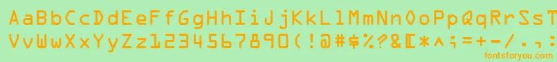 OcrABt Font – Orange Fonts on Green Background