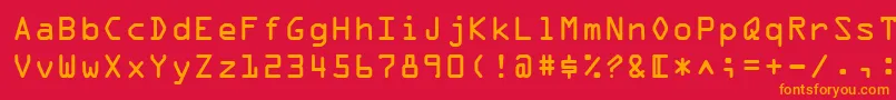フォントOcrABt – 赤い背景にオレンジの文字