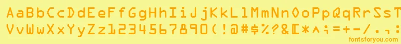 OcrABt Font – Orange Fonts on Yellow Background