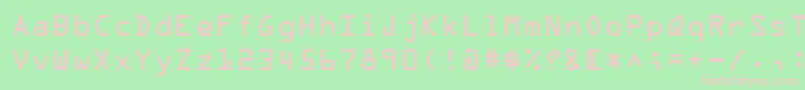 OcrABt Font – Pink Fonts on Green Background