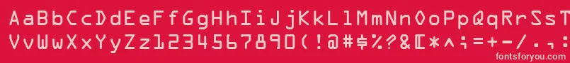 OcrABt-Schriftart – Rosa Schriften auf rotem Hintergrund