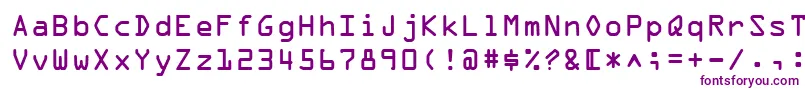 フォントOcrABt – 白い背景に紫のフォント