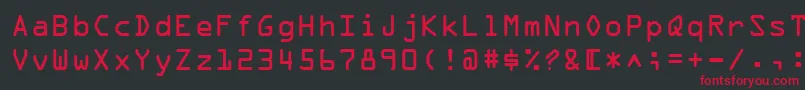 フォントOcrABt – 黒い背景に赤い文字