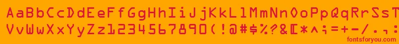 Шрифт OcrABt – красные шрифты на оранжевом фоне