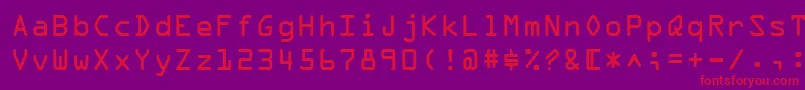 フォントOcrABt – 紫の背景に赤い文字