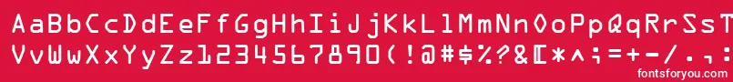 Шрифт OcrABt – белые шрифты на красном фоне