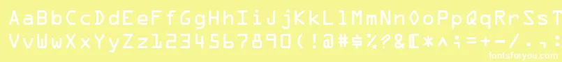 OcrABt Font – White Fonts on Yellow Background