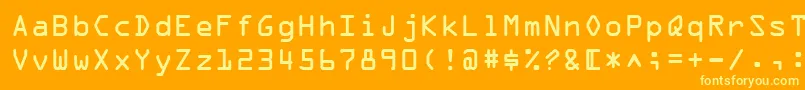 OcrABt Font – Yellow Fonts on Orange Background