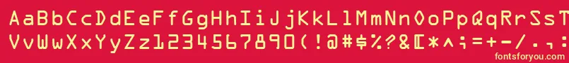 OcrABt Font – Yellow Fonts on Red Background