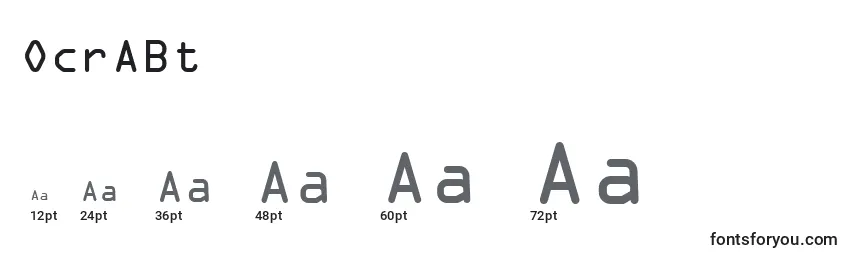 OcrABt Font Sizes