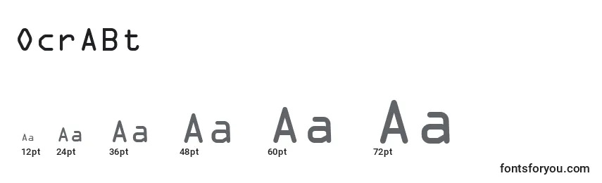 Größen der Schriftart OcrABt