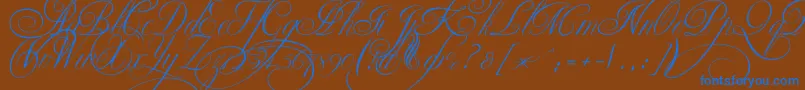 Ekaterinavelikayatwo Font – Blue Fonts on Brown Background